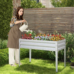  - Galvanized Raised Garden Bed Elevated Planter Box with Legs and Drainage Hole - Outdoor Style Company