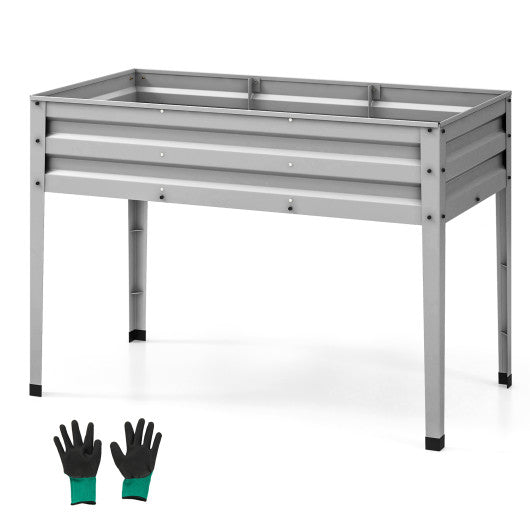  - Galvanized Raised Garden Bed Elevated Planter Box with Legs and Drainage Hole - Outdoor Style Company