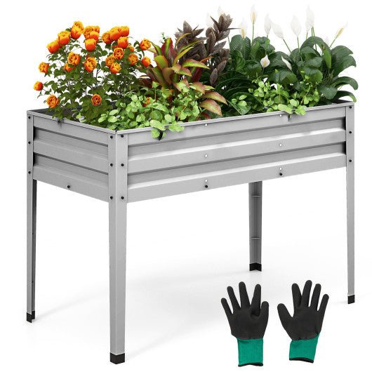  - Galvanized Raised Garden Bed Elevated Planter Box with Legs and Drainage Hole - Outdoor Style Company