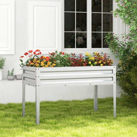  - Galvanized Raised Garden Bed Elevated Planter Box with Legs and Drainage Hole - Outdoor Style Company