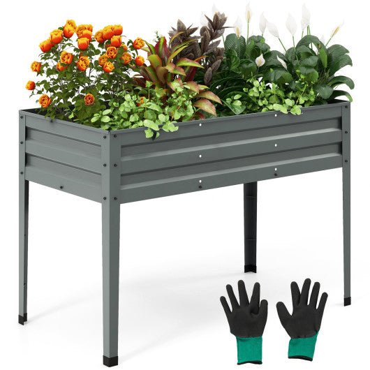  - Galvanized Raised Garden Bed Elevated Planter Box with Legs and Drainage Hole - Outdoor Style Company