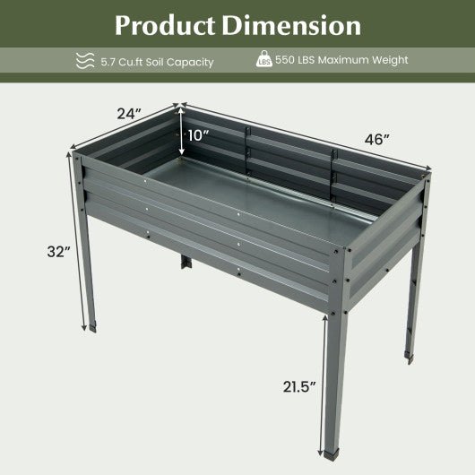  - Galvanized Raised Garden Bed Elevated Planter Box with Legs and Drainage Hole - Outdoor Style Company