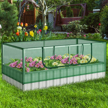  - Galvanized Raised Garden Bed with Greenhouse Cover - Outdoor Style Company