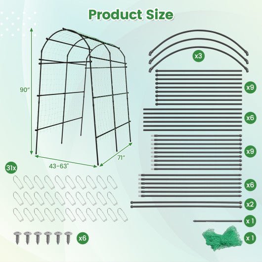  - Garden Arch Trellis with PE Coated Metal Structure - Outdoor Style Company