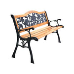  - Garden Bench Chair Outdoor Wooden Loveseat with Iron Armrest - Outdoor Style Company