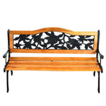  - Garden Bench Chair Outdoor Wooden Loveseat with Iron Armrest - Outdoor Style Company