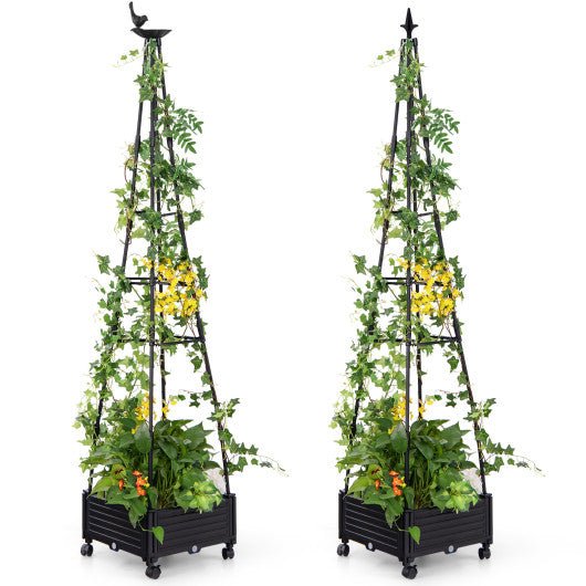  - Garden Obelisk Trellis with Self - Drainage System for Climbing Plants - Outdoor Style Company