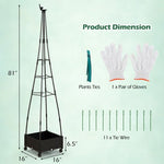  - Garden Obelisk Trellis with Self - Drainage System for Climbing Plants - Outdoor Style Company