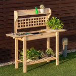  - Garden Potting Bench Workstation Table with Sliding Tabletop Sink Shelves - Outdoor Style Company