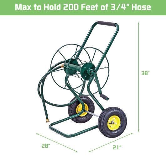  - Garden Steel Frame Wheeled Hose Reel Cart - Outdoor Style Company