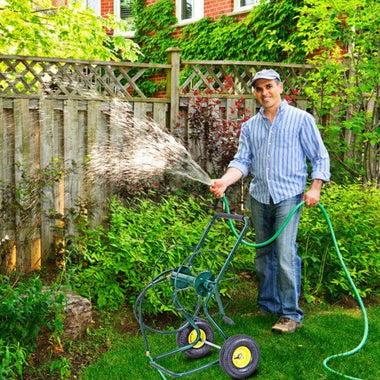  - Garden Steel Frame Wheeled Hose Reel Cart - Outdoor Style Company