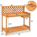  - Garden Wood Work Potting Bench Station with Hook - Outdoor Style Company