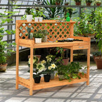  - Garden Wood Work Potting Bench Station with Hook - Outdoor Style Company