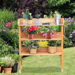  - Garden Wooden Potting Bench Work Station with Hook - Outdoor Style Company