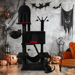  - Gothic Cat Tree with 2 Cat Condos and Spooky Dangling Ball for Indoor Cats - Outdoor Style Company