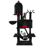  - Gothic Cat Tree with 2 Cat Condos and Spooky Dangling Ball for Indoor Cats - Outdoor Style Company