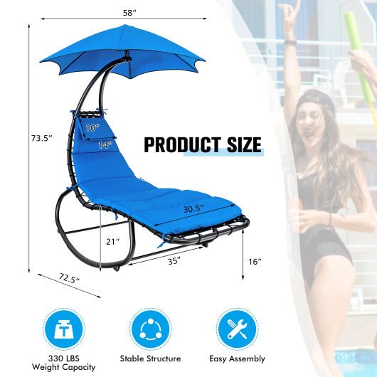  - Hammock Swing Lounger Chair with Shade Canopy - Outdoor Style Company