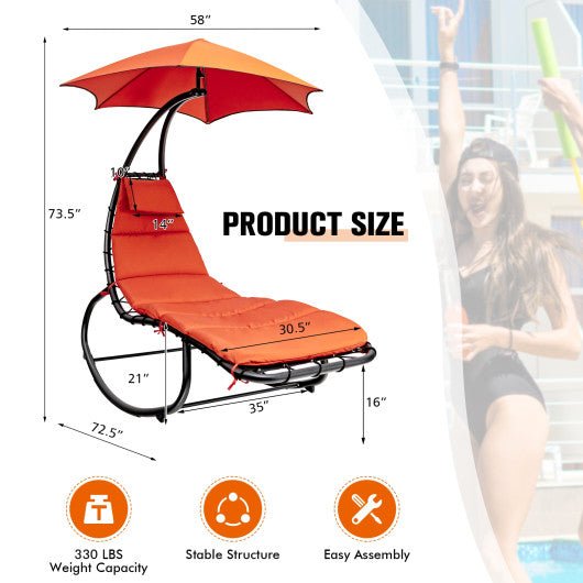  - Hammock Swing Lounger Chair with Shade Canopy - Outdoor Style Company