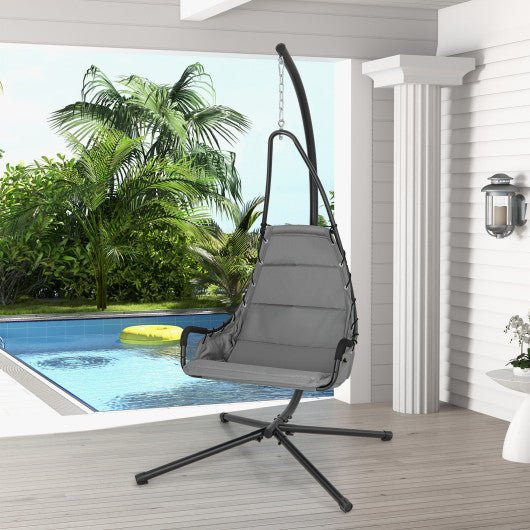  - Hanging Chair with Stand and Extra Large Padded Seat - Outdoor Style Company