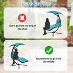  - Hanging Curved Steel Swing Chaise Lounger with Removable Canopy - Outdoor Style Company