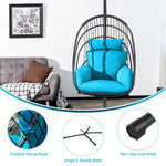  - Hanging Folding Egg Chair with Stand Soft Cushion Pillow Swing Hammock - Outdoor Style Company