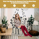  - Hanging Hammock Chair with Cushion Macrame Swing Cotton Rope Indoor Outdoor - Outdoor Style Company