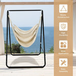  - Hanging Padded Hammock Chair with Stand and Heavy Duty Steel - Outdoor Style Company