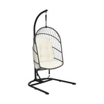  - Hanging Wicker Egg Chair with Stand - Outdoor Style Company