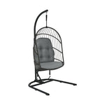  - Hanging Wicker Egg Chair with Stand - Outdoor Style Company