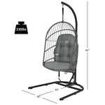  - Hanging Wicker Egg Chair with Stand - Outdoor Style Company