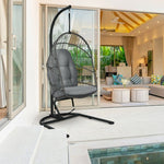  - Hanging Wicker Egg Chair with Stand - Outdoor Style Company