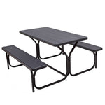  - HDPE Outdoor Picnic Table Bench Set with Metal Base - Outdoor Style Company