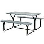  - HDPE Outdoor Picnic Table Bench Set with Metal Base - Outdoor Style Company