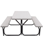  - HDPE Outdoor Picnic Table Bench Set with Metal Base - Outdoor Style Company