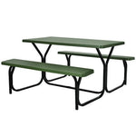  - HDPE Outdoor Picnic Table Bench Set with Metal Base - Outdoor Style Company