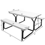  - HDPE Outdoor Picnic Table Bench Set with Metal Base - Outdoor Style Company