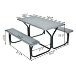  - HDPE Outdoor Picnic Table Bench Set with Metal Base - Outdoor Style Company