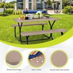  - HDPE Outdoor Picnic Table Bench Set with Metal Base - Outdoor Style Company