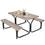  - HDPE Outdoor Picnic Table Bench Set with Metal Base - Outdoor Style Company