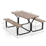  - HDPE Outdoor Picnic Table Bench Set with Metal Base - Outdoor Style Company