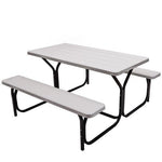  - HDPE Outdoor Picnic Table Bench Set with Metal Base - Outdoor Style Company