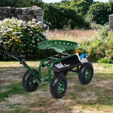  - Heavy Duty Garden Cart with Tool Tray and 360 Swivel Seat - Outdoor Style Company