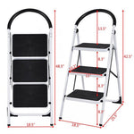  - Heavy Duty Industrial Lightweight Folding Stool 3 Step Ladder - Outdoor Style Company
