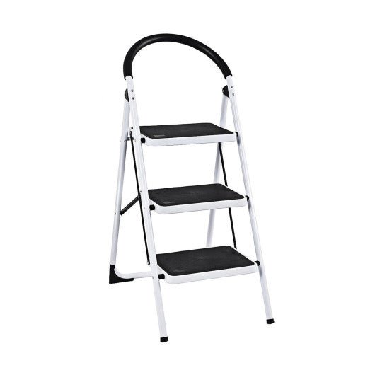  - Heavy Duty Industrial Lightweight Folding Stool 3 Step Ladder - Outdoor Style Company