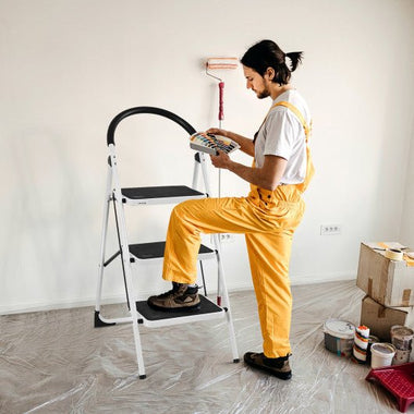  - Heavy Duty Industrial Lightweight Folding Stool 3 Step Ladder - Outdoor Style Company