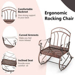  - Heavy - Duty Patio Rocking Chair with Ergonomic Backrest and Armrests - Outdoor Style Company