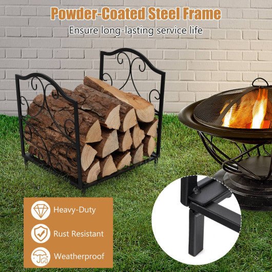  - Heavy - Duty Steel Firewood Log Rack - Outdoor Style Company