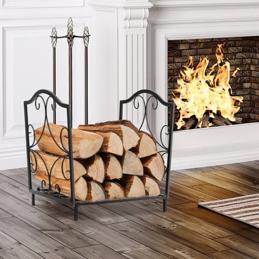  - Heavy - Duty Steel Firewood Log Rack - Outdoor Style Company