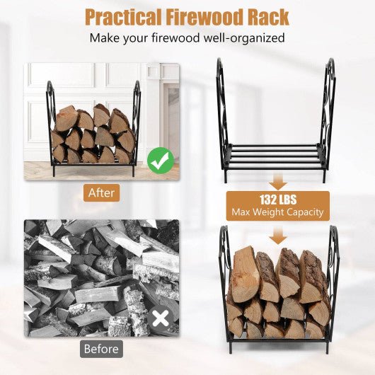  - Heavy - Duty Steel Firewood Log Rack - Outdoor Style Company