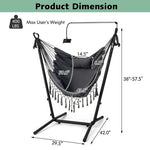  - Height Adjustable Hammock Chair with Phone Holder and Side Pocket - Outdoor Style Company